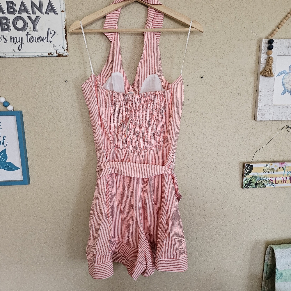 Maeve Anthropologie Large new Romper Halter festival beach coastal vacation - Picture 10 of 13